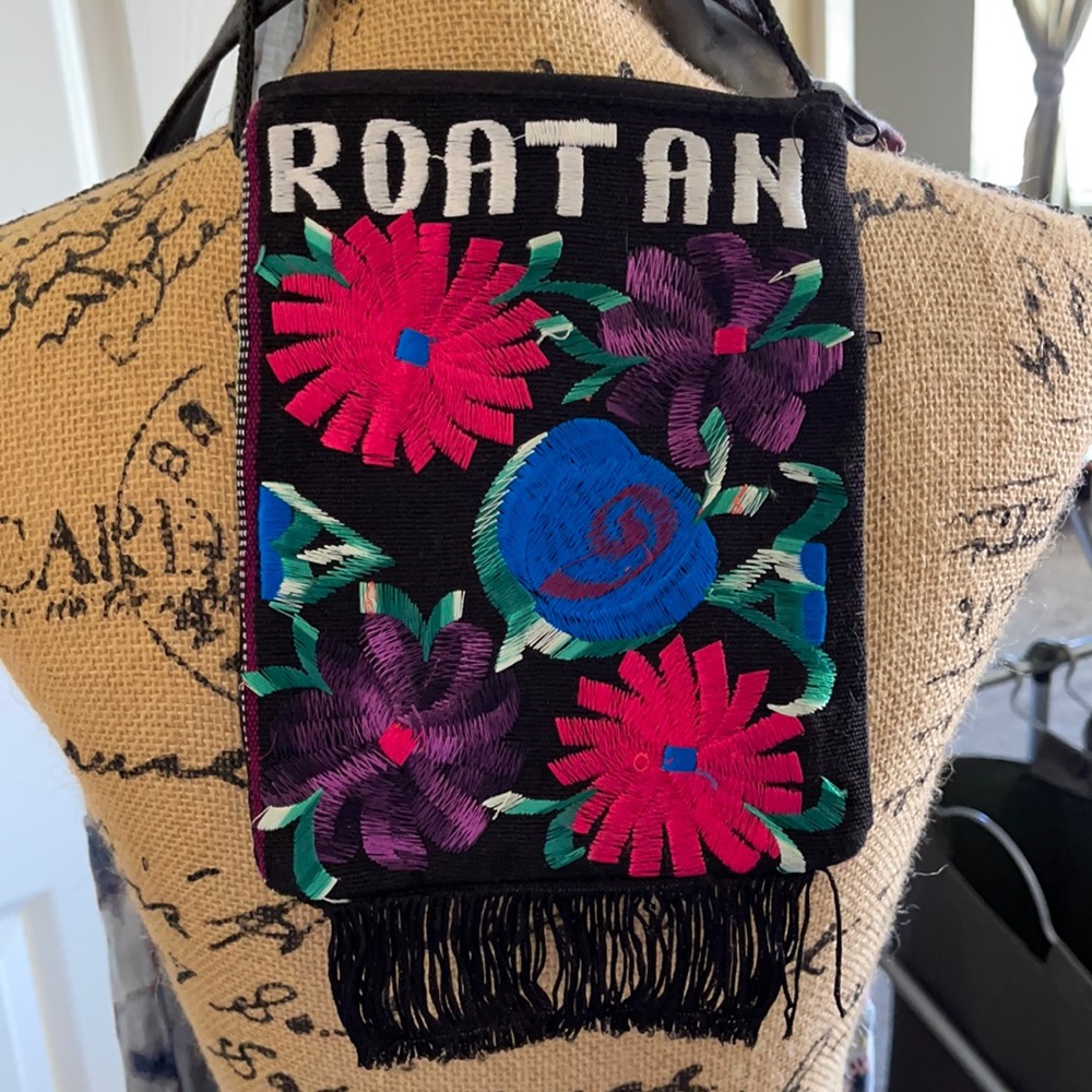 ROATAN Embroidery Floral Mini Cross Body Pouch